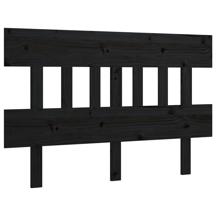 Tête de lit Noir 163,5x3x81 cm Bois massif de pin - 2