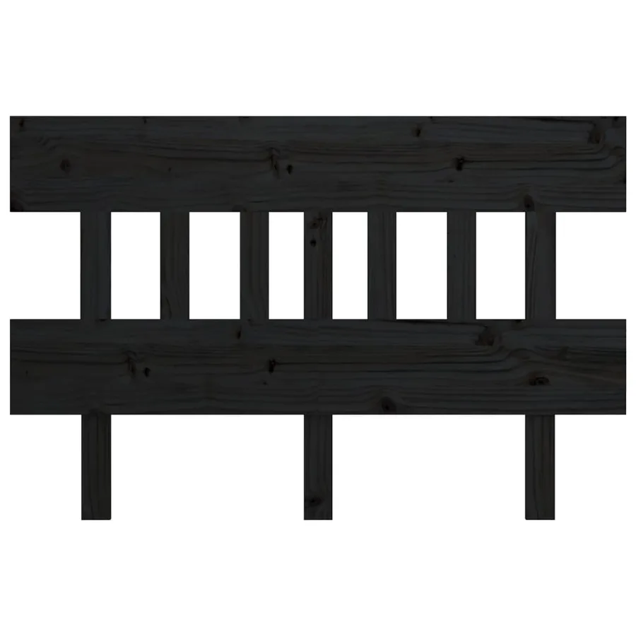 Tête de lit Noir 163,5x3x81 cm Bois massif de pin - 3