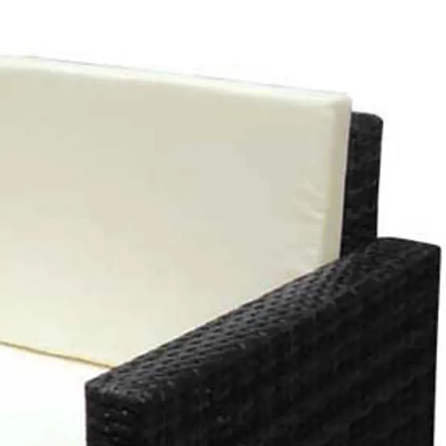 Salon de jardin 2 pcs avec coussins Résine tressée Noir - 6