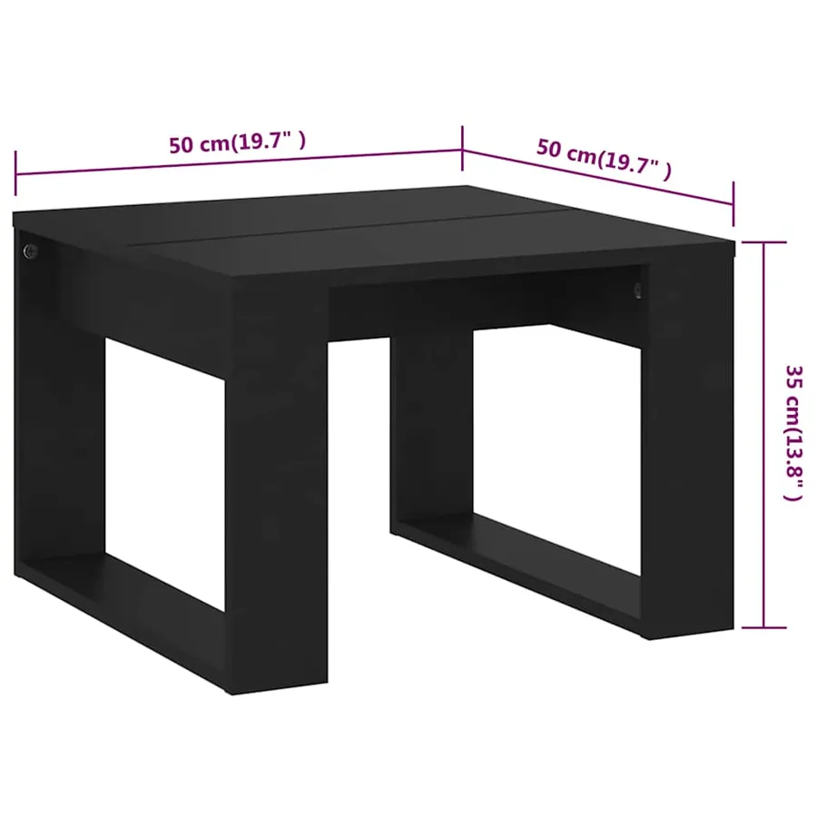 Table d'appoint Noir 50x50x35 cm Bois d’ingénierie - 7
