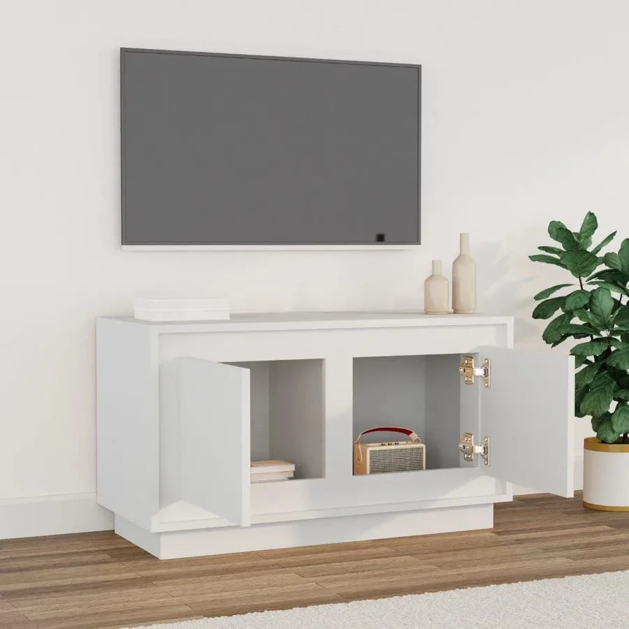 Meuble TV blanc 80x35x45 cm bois d'ingénierie - 3