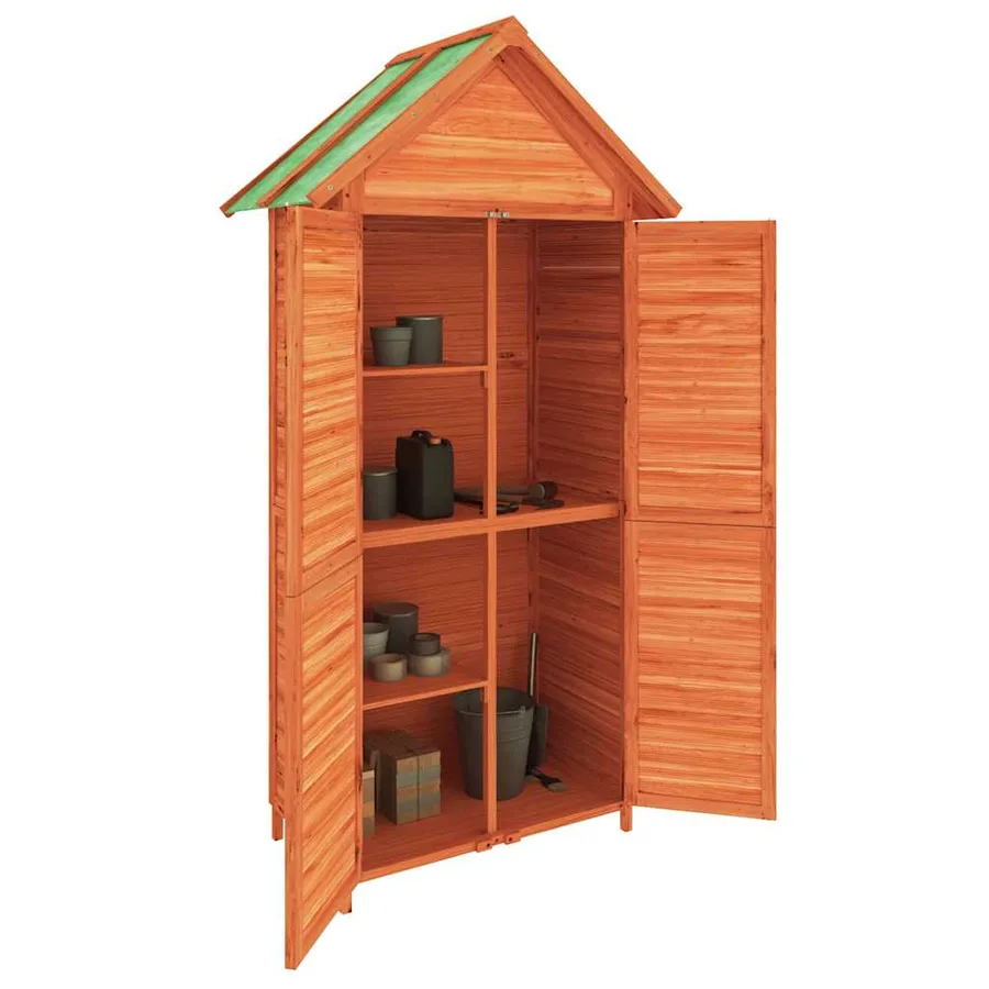 Abri à outils de jardin marron 89x52,5x175 cm bois massif pin - 3