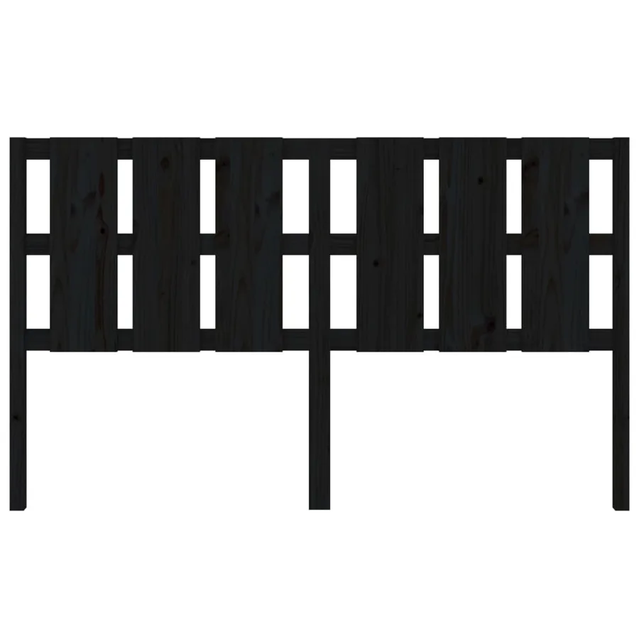 Tête de lit Noir 185,5x4x100 cm Bois massif de pin - 4
