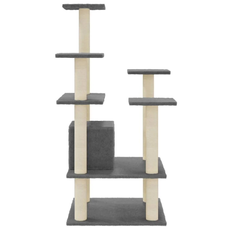 Arbre à chat avec griffoirs en sisal Gris foncé 110 cm - 5