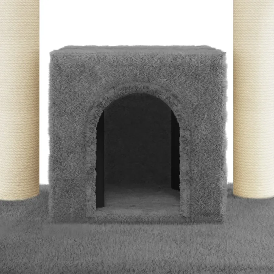 Arbre à chat avec griffoirs en sisal Gris foncé 110 cm - 7