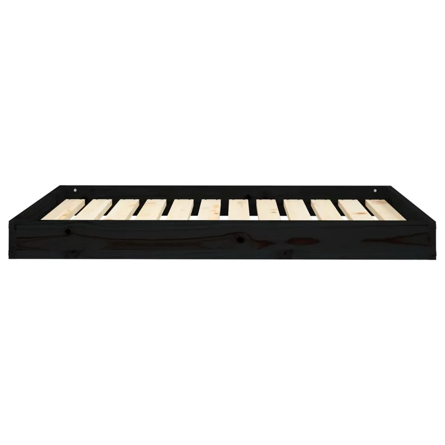 Lit pour chien Noir 101,5x74x9 cm Bois de pin solide - 3