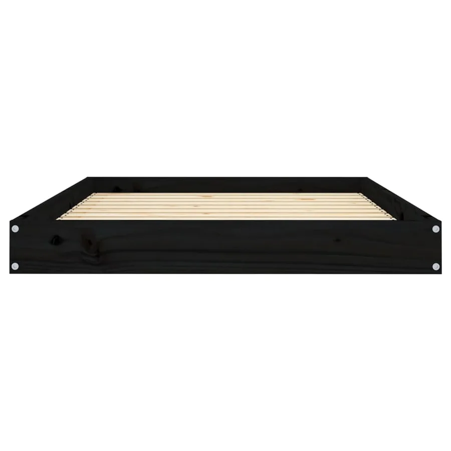 Lit pour chien Noir 101,5x74x9 cm Bois de pin solide - 4