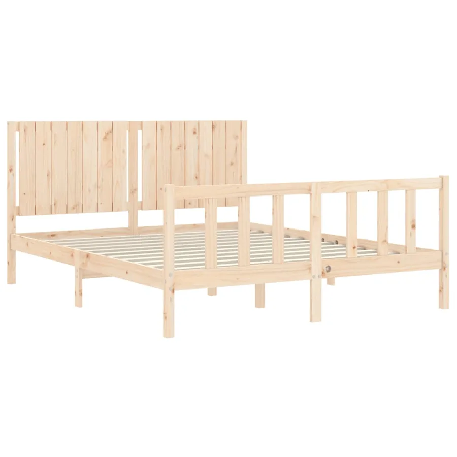 Cadre de lit sans matelas 160x200 cm bois massif de pin - 5