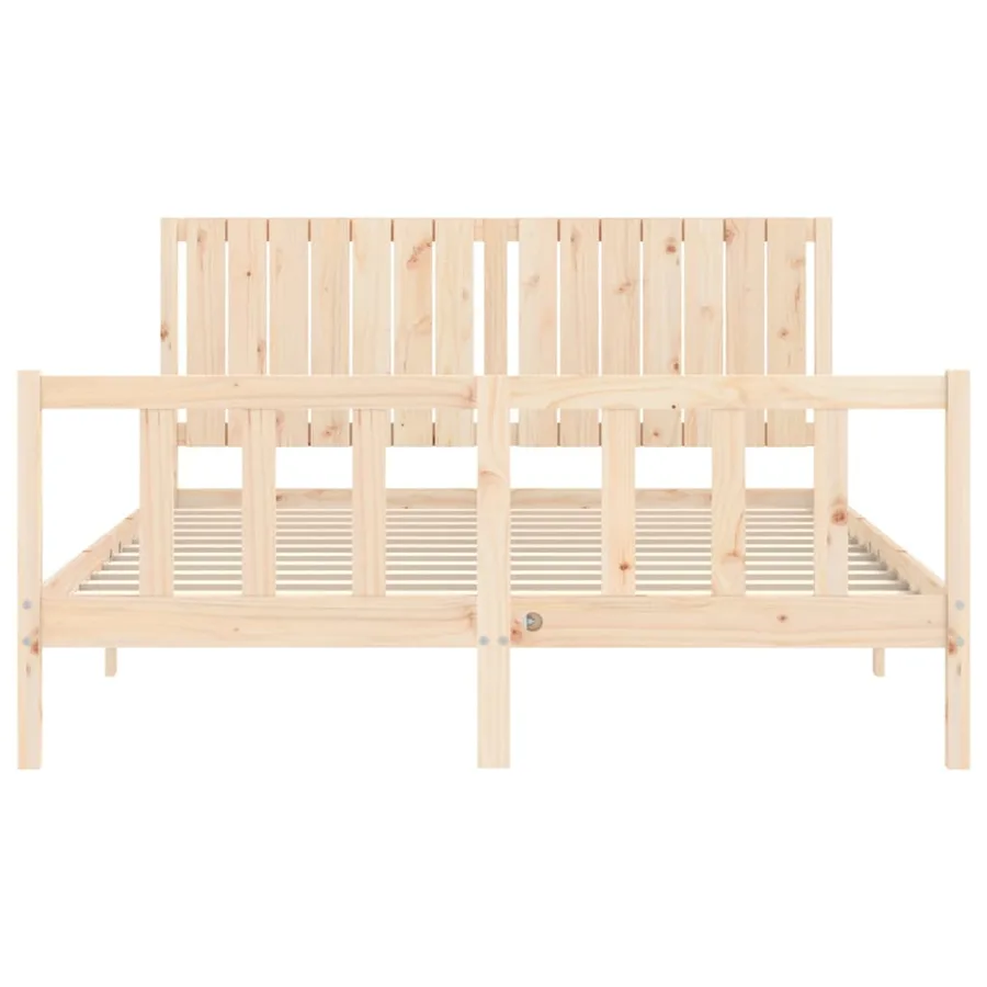 Cadre de lit sans matelas 160x200 cm bois massif de pin - 6