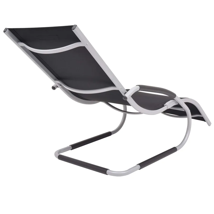 Chaise longue avec oreiller Aluminium et textilène Crème - 12