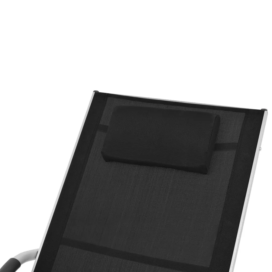 Chaise longue avec oreiller Aluminium et textilène Crème - 13