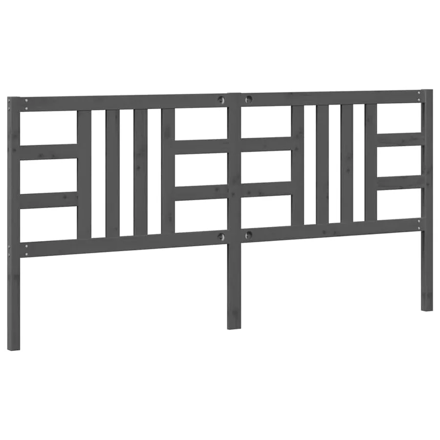 Tête de lit Gris 206x4x100 cm Bois massif de pin - 6