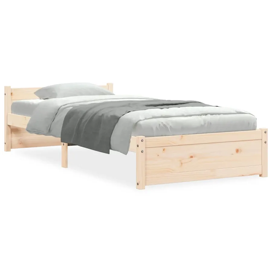 Cadre de lit sans matelas bois massif 75x190 cm - 2
