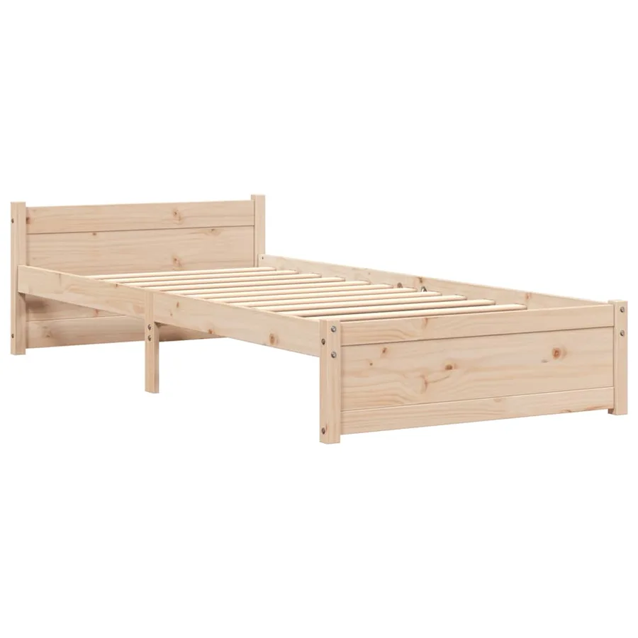 Cadre de lit sans matelas bois massif 75x190 cm - 3