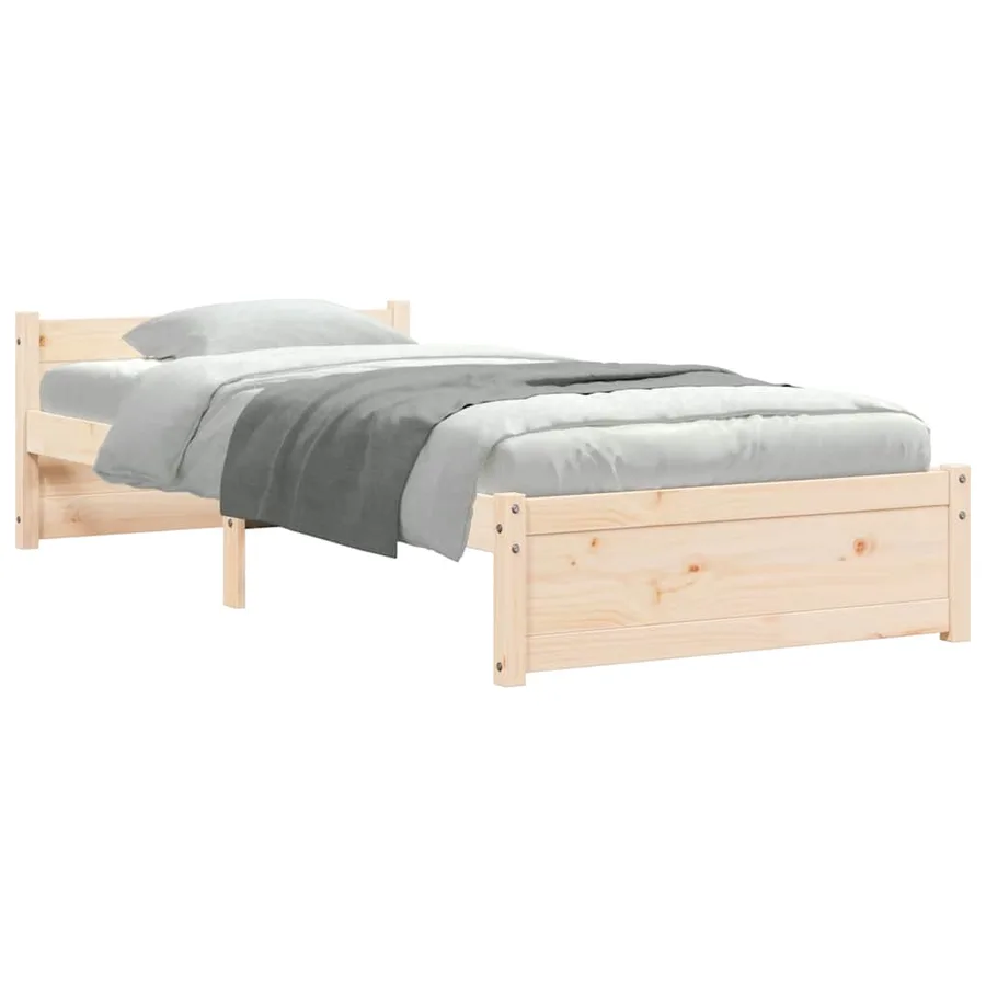 Cadre de lit sans matelas bois massif 75x190 cm - 7