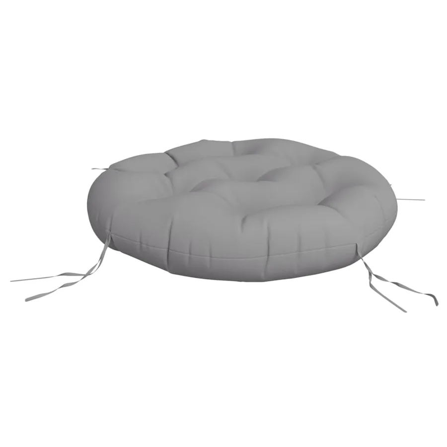 Coussin rond gris Ø 60 x11 cm tissu oxford - 4