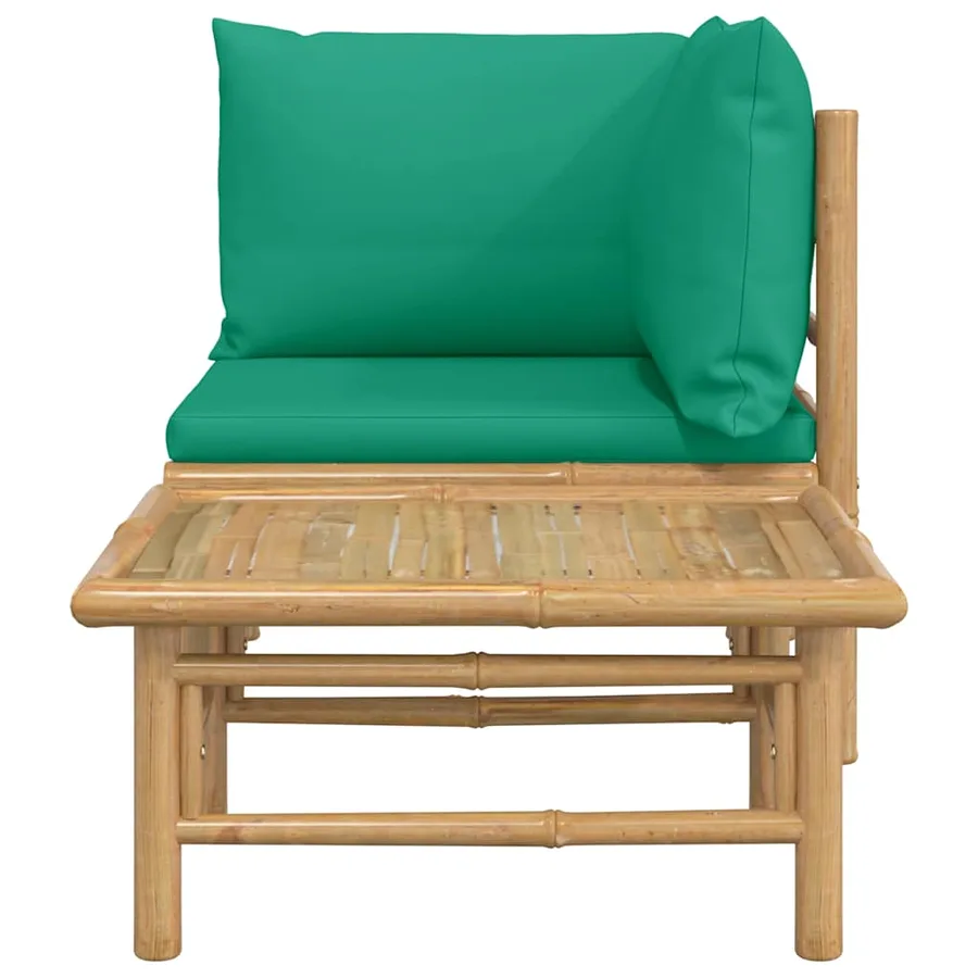 Salon de jardin 2 pcs avec coussins vert bambou - 4