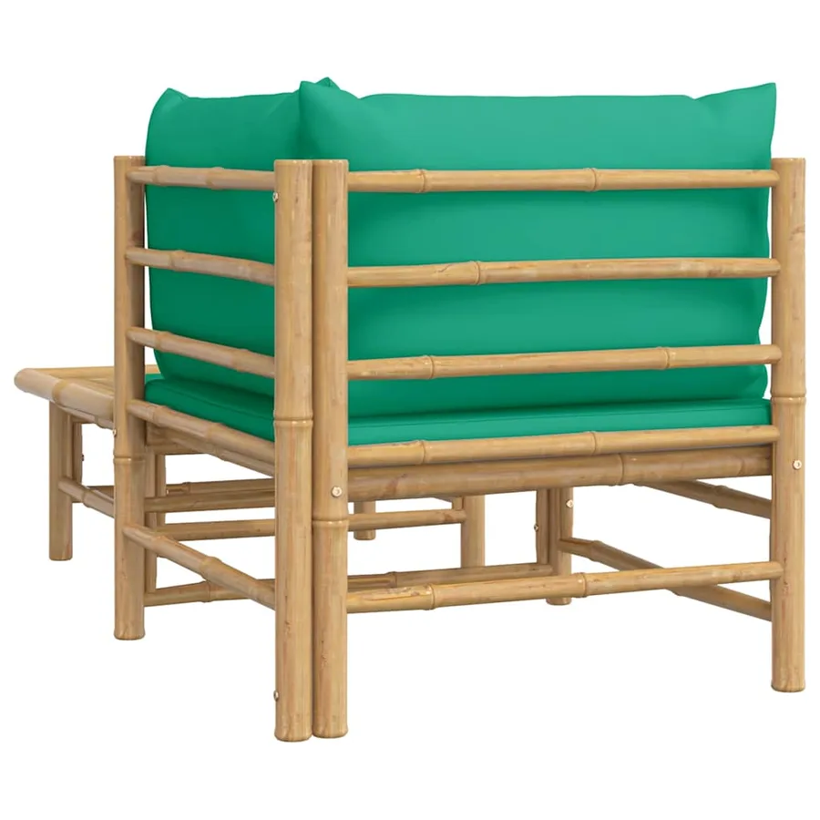 Salon de jardin 2 pcs avec coussins vert bambou - 5