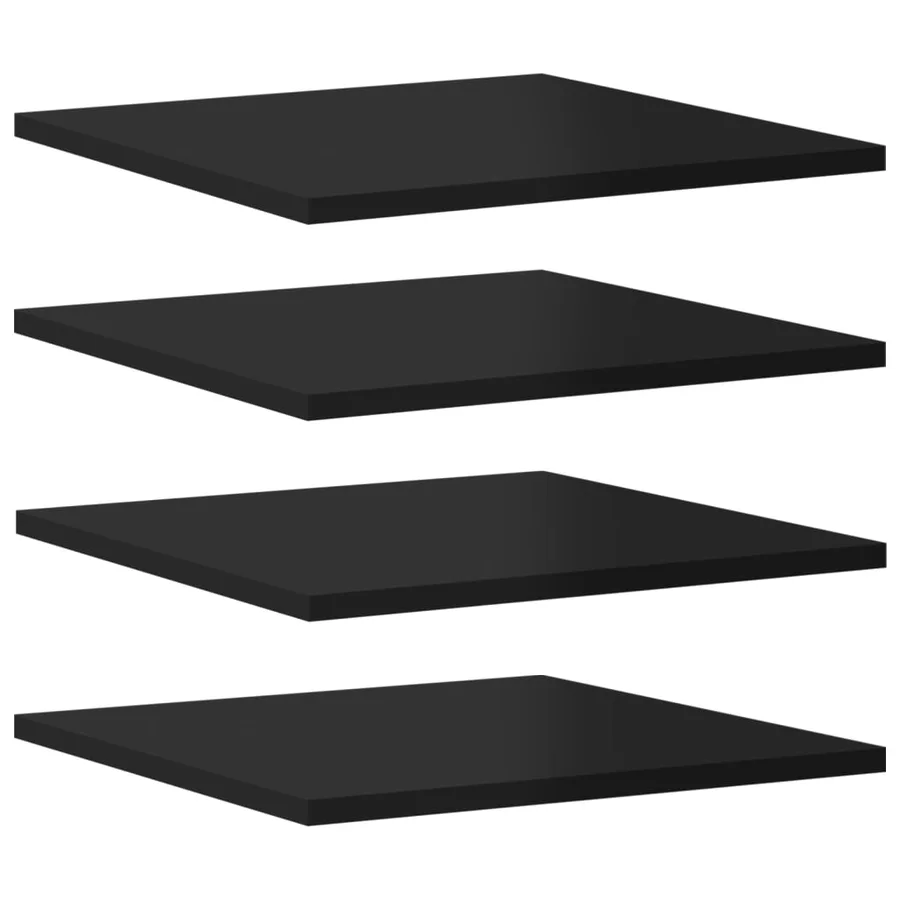 Panneaux de bibliothèque 8 pcs noir brillant bois d’ingénierie - 2
