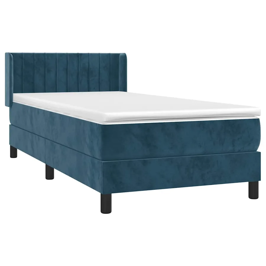 Sommier à lattes de lit avec matelas Bleu foncé 90x200 cm - 3