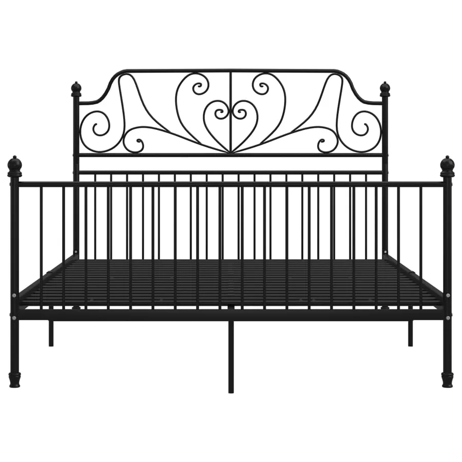 Cadre de lit sans matelas noir métal 160x200 cm - 3
