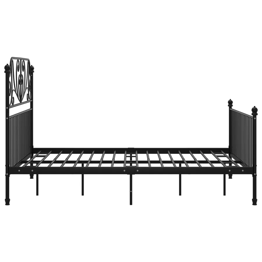 Cadre de lit sans matelas noir métal 160x200 cm - 4