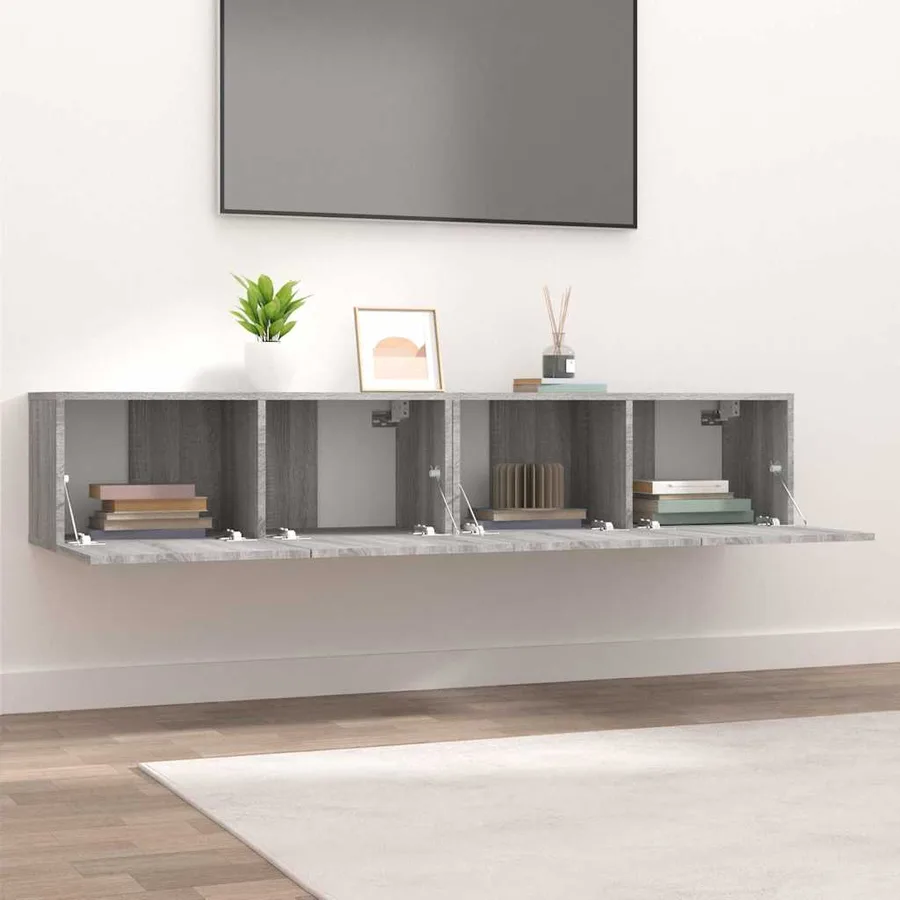 Meubles TV 2 pcs sonoma gris 80x30x30 cm bois d'ingénierie - 3