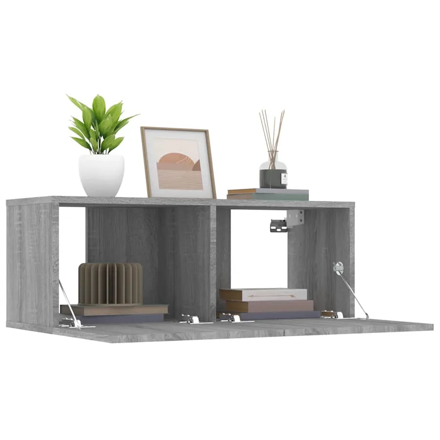 Meubles TV 2 pcs sonoma gris 80x30x30 cm bois d'ingénierie - 9