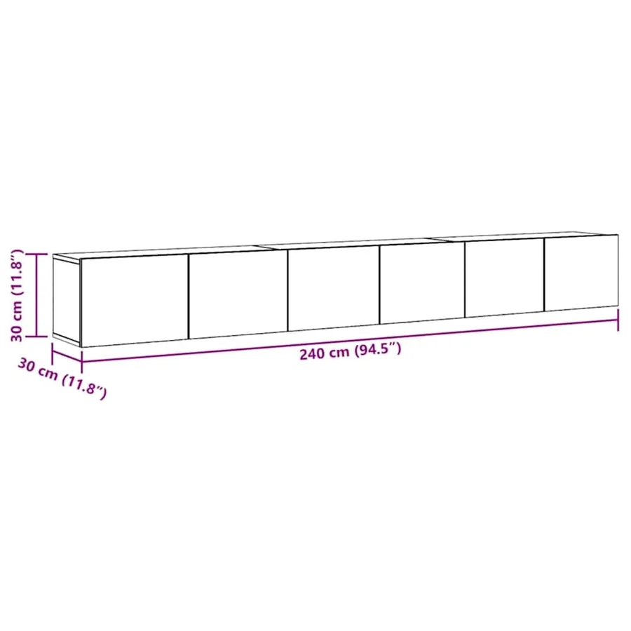 Ensemble de meubles TV 3 pcs Sonoma gris Bois d'ingénierie - 7