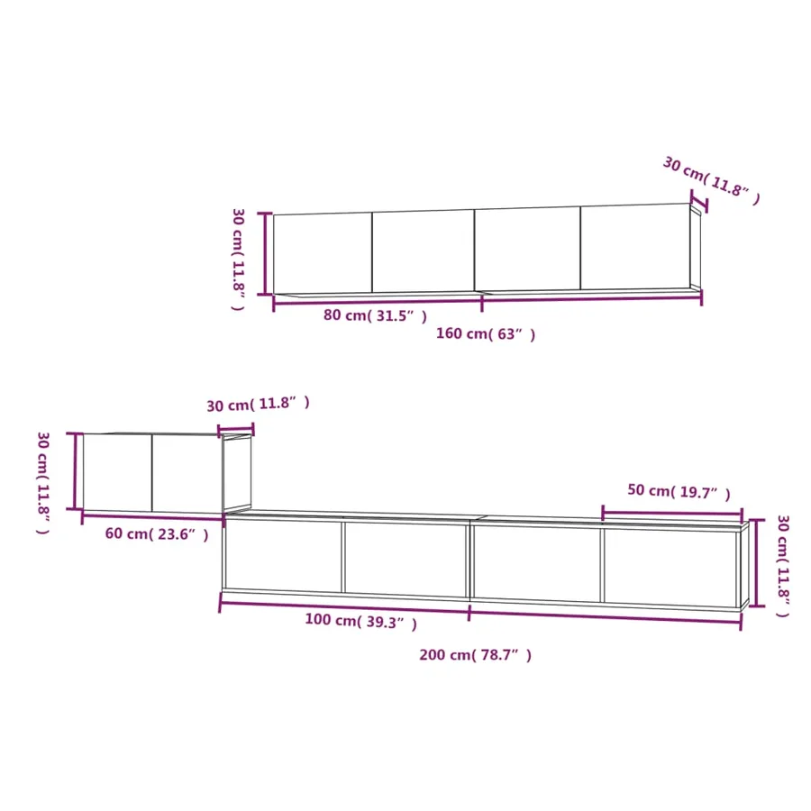 Ensemble de meubles TV 5 pcs Sonoma gris Bois d'ingénierie - 14