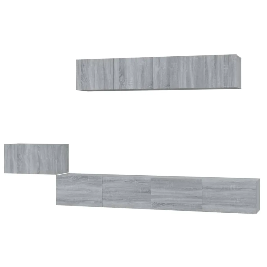 Ensemble de meubles TV 5 pcs Sonoma gris Bois d'ingénierie - 2