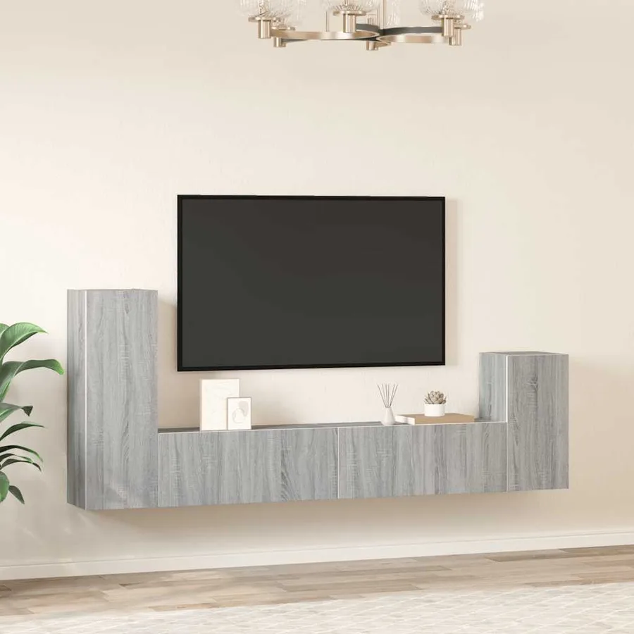 Ensemble de meubles TV 4 pcs Sonoma gris Bois d'ingénierie - 3
