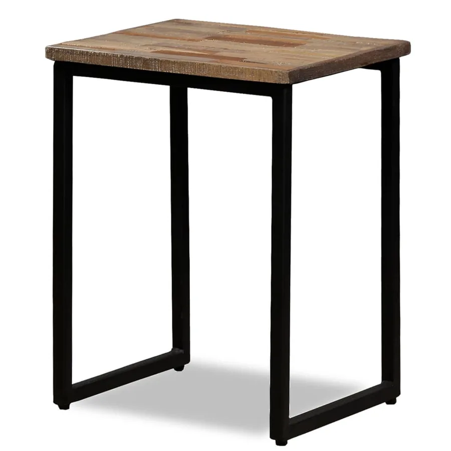 Ensemble de table basse gigogne 3 pcs Teck massif récupération - 4