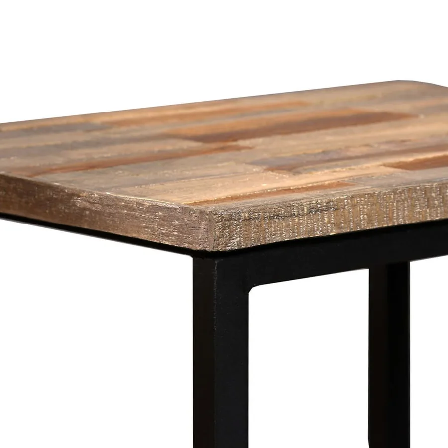 Ensemble de table basse gigogne 3 pcs Teck massif récupération - 5