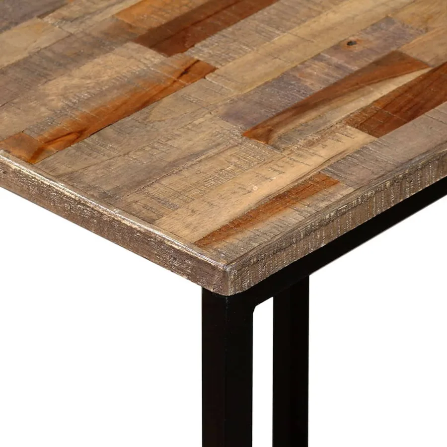 Ensemble de table basse gigogne 3 pcs Teck massif récupération - 6