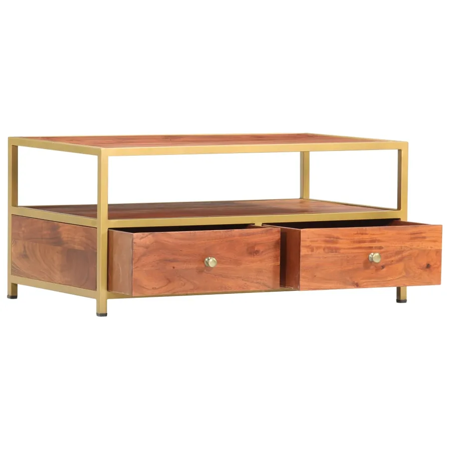 Table basse 90 x 50 x 40 cm Bois d'acacia massif - 2