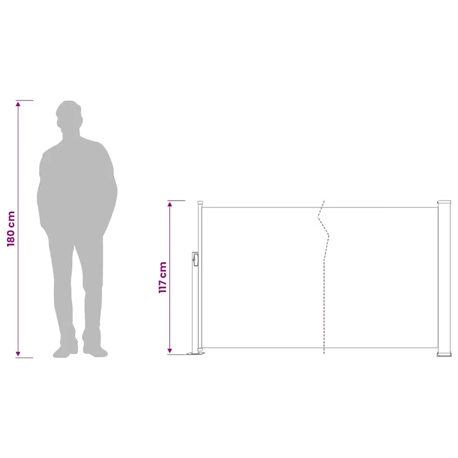 Auvent latéral rétractable de patio 120x500 cm Rouge - 13