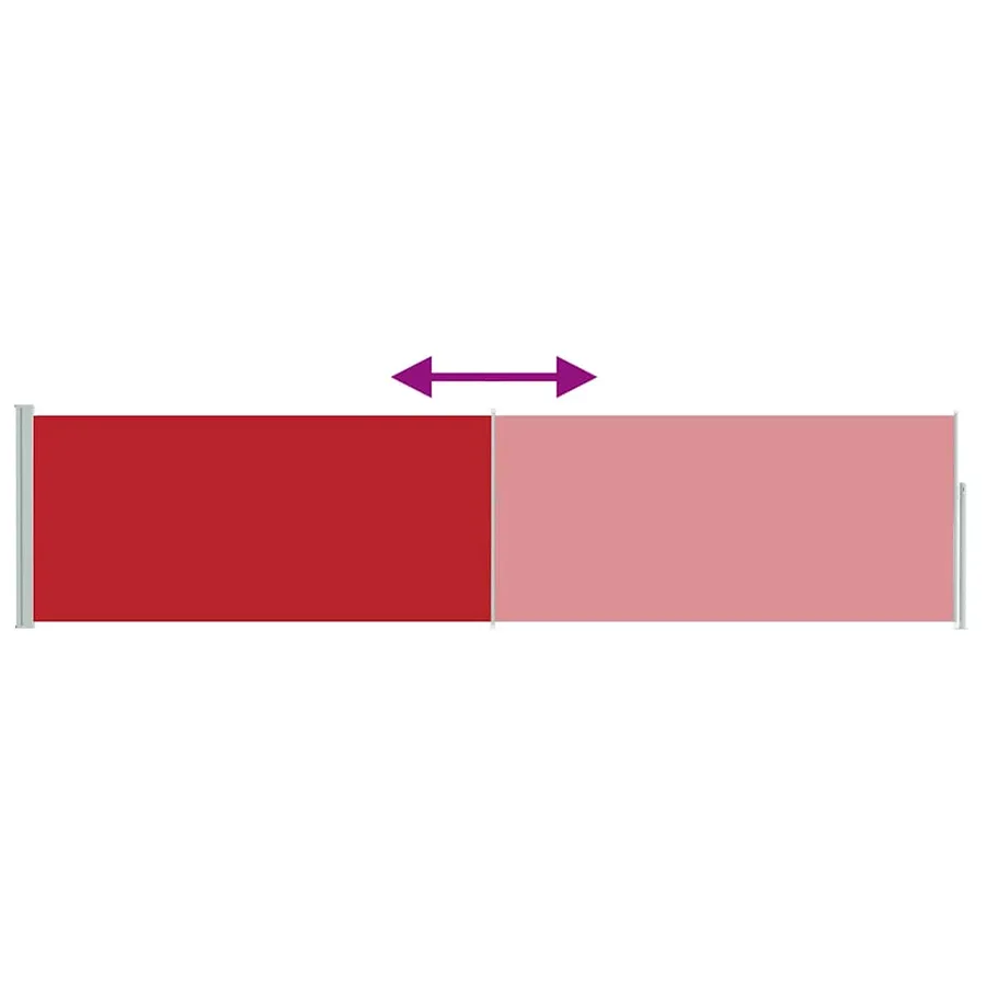 Auvent latéral rétractable de patio 120x500 cm Rouge - 7