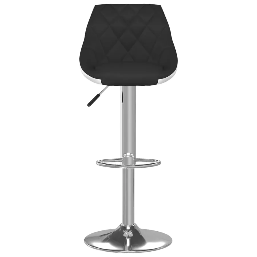 Tabourets de bar lot de 2 noir et blanc similicuir - 4