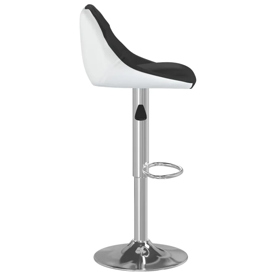 Tabourets de bar lot de 2 noir et blanc similicuir - 5