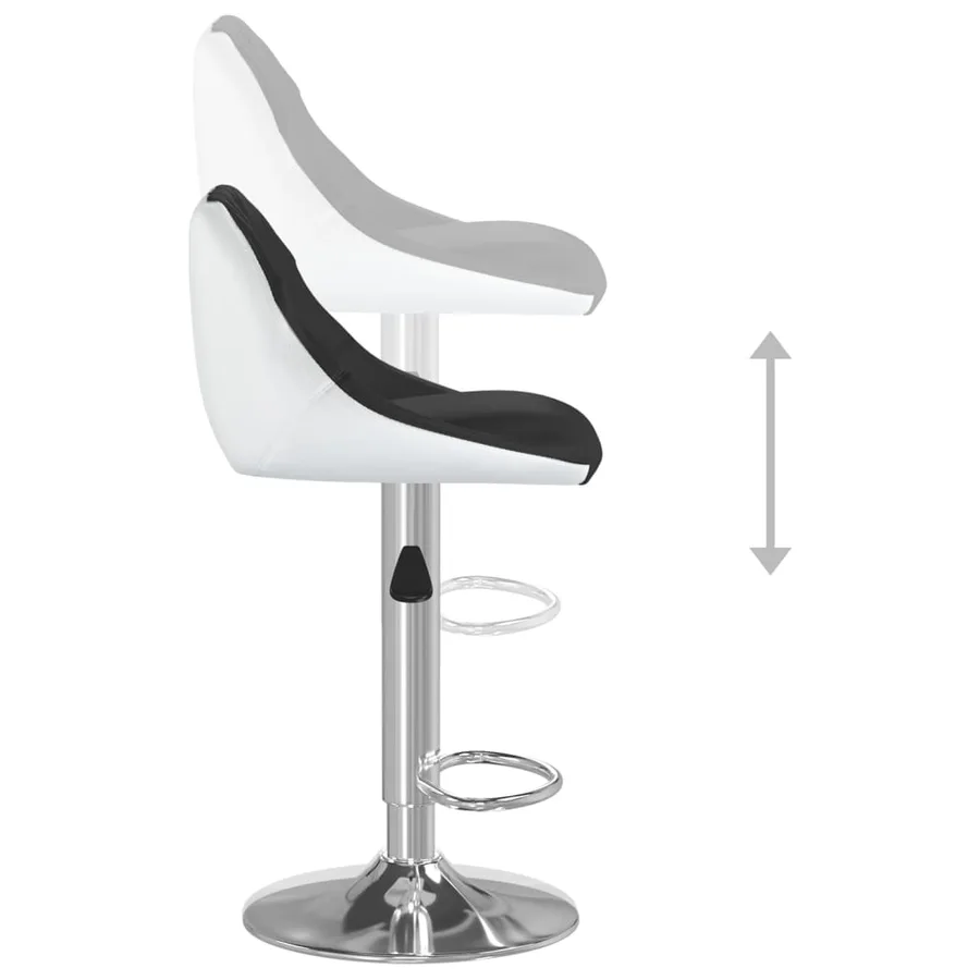 Tabourets de bar lot de 2 noir et blanc similicuir - 7