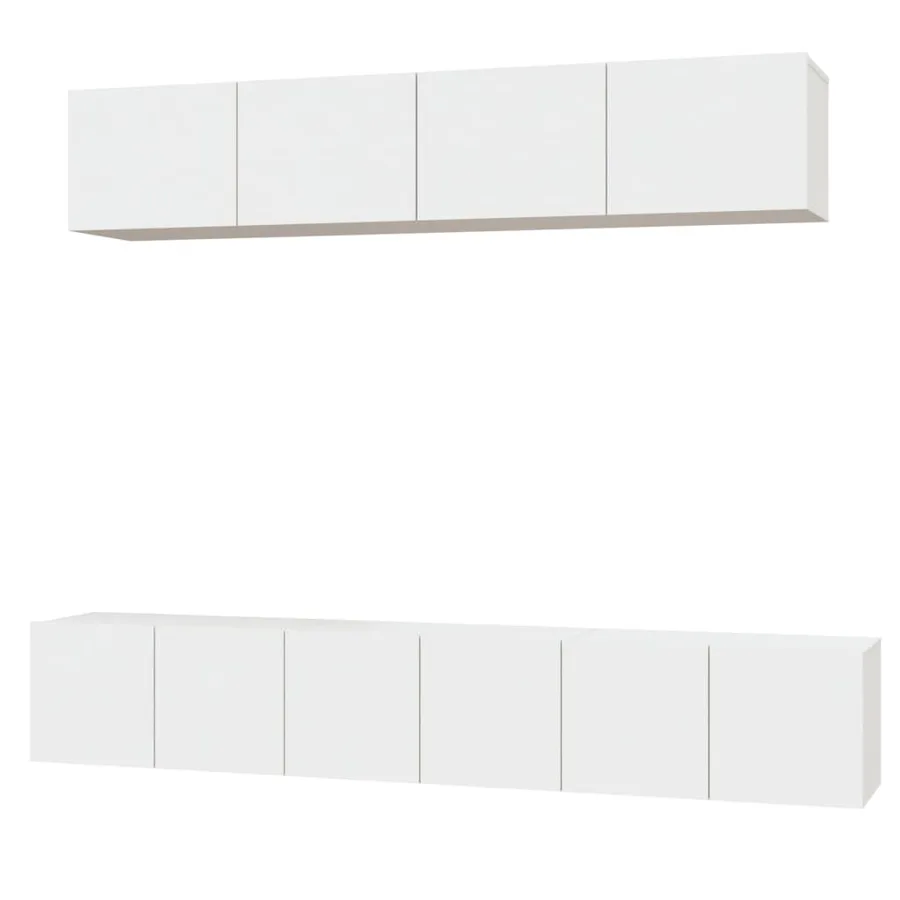 Ensemble de meubles TV 5 pcs Blanc Bois d'ingénierie - 2