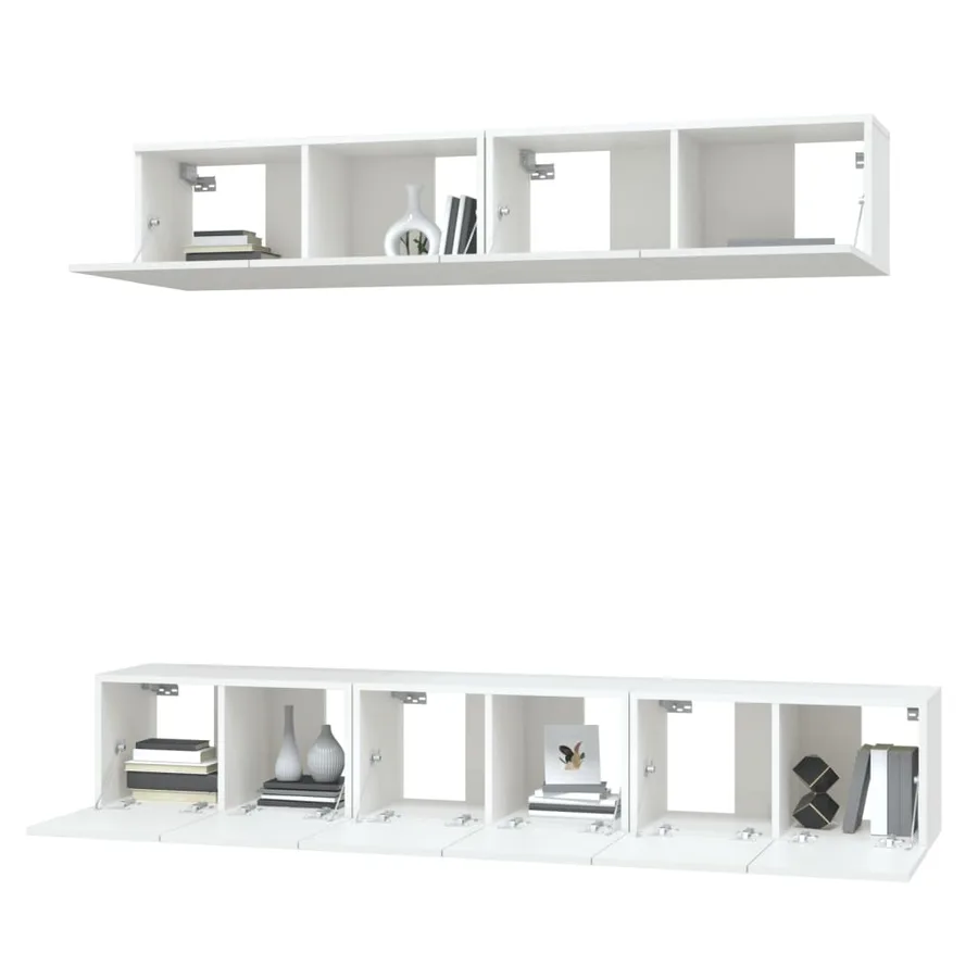 Ensemble de meubles TV 5 pcs Blanc Bois d'ingénierie - 4