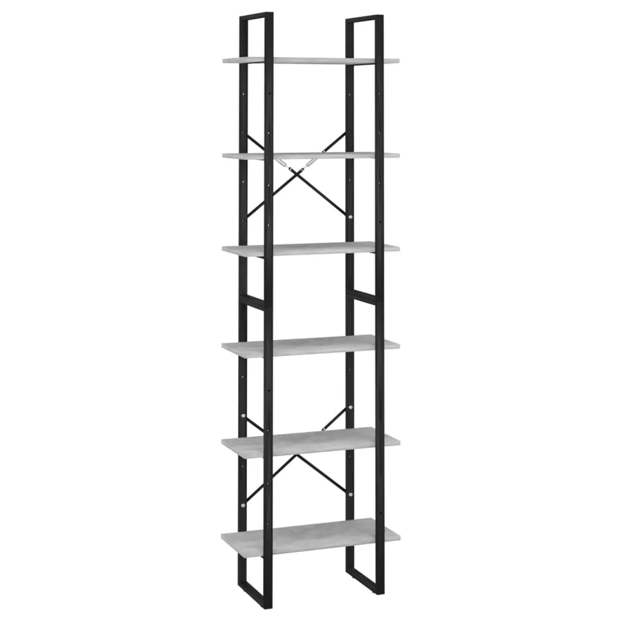 Étagère de rangement Gris béton 60x30x210 cm Bois d'ingénierie - 2