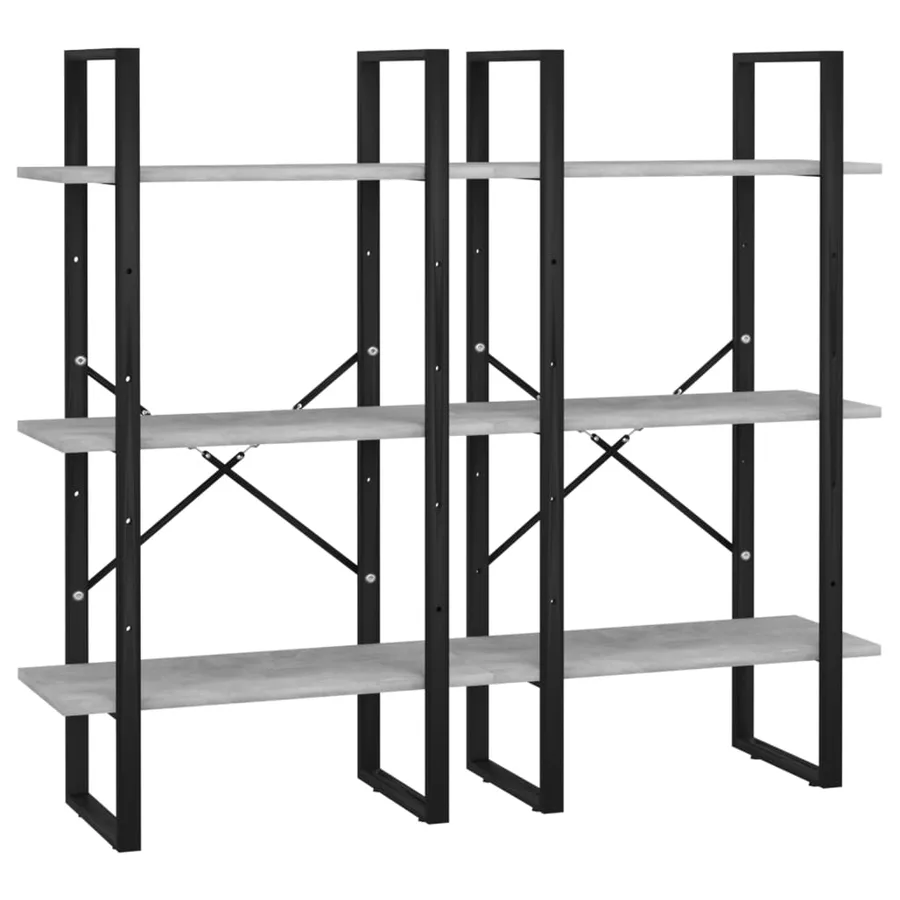 Étagère de rangement Gris béton 60x30x210 cm Bois d'ingénierie - 3