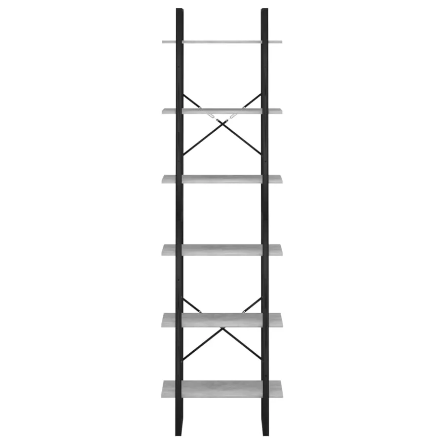 Étagère de rangement Gris béton 60x30x210 cm Bois d'ingénierie - 5