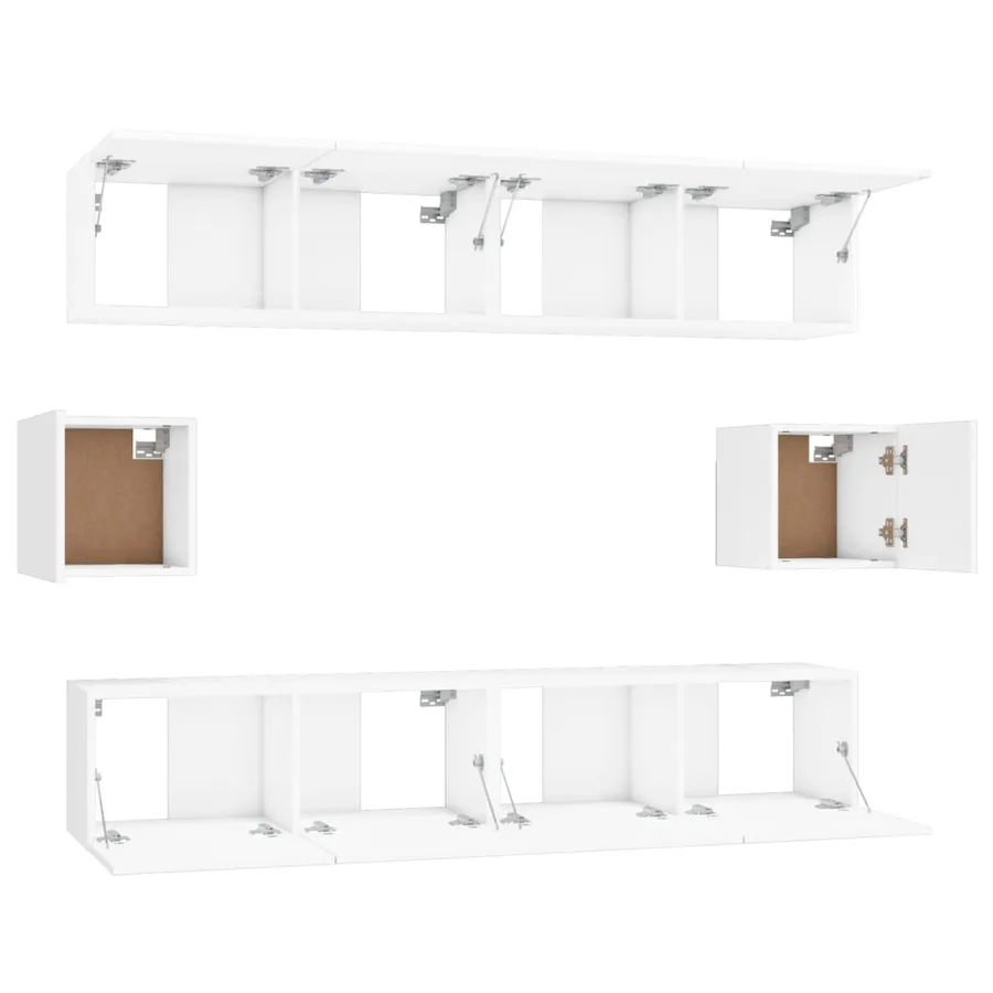 Ensemble de meubles TV 6 pcs Blanc Bois d'ingénierie - 5