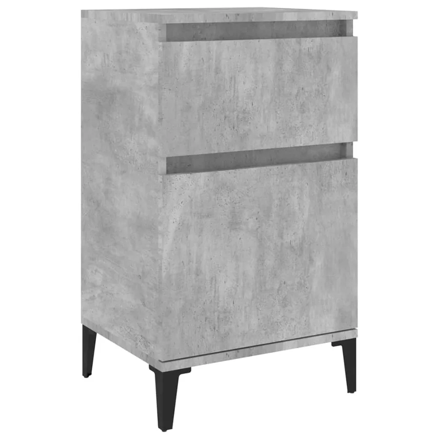Table de chevet gris béton 40x35x70 cm - 2