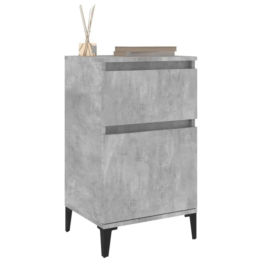 Table de chevet gris béton 40x35x70 cm - 4
