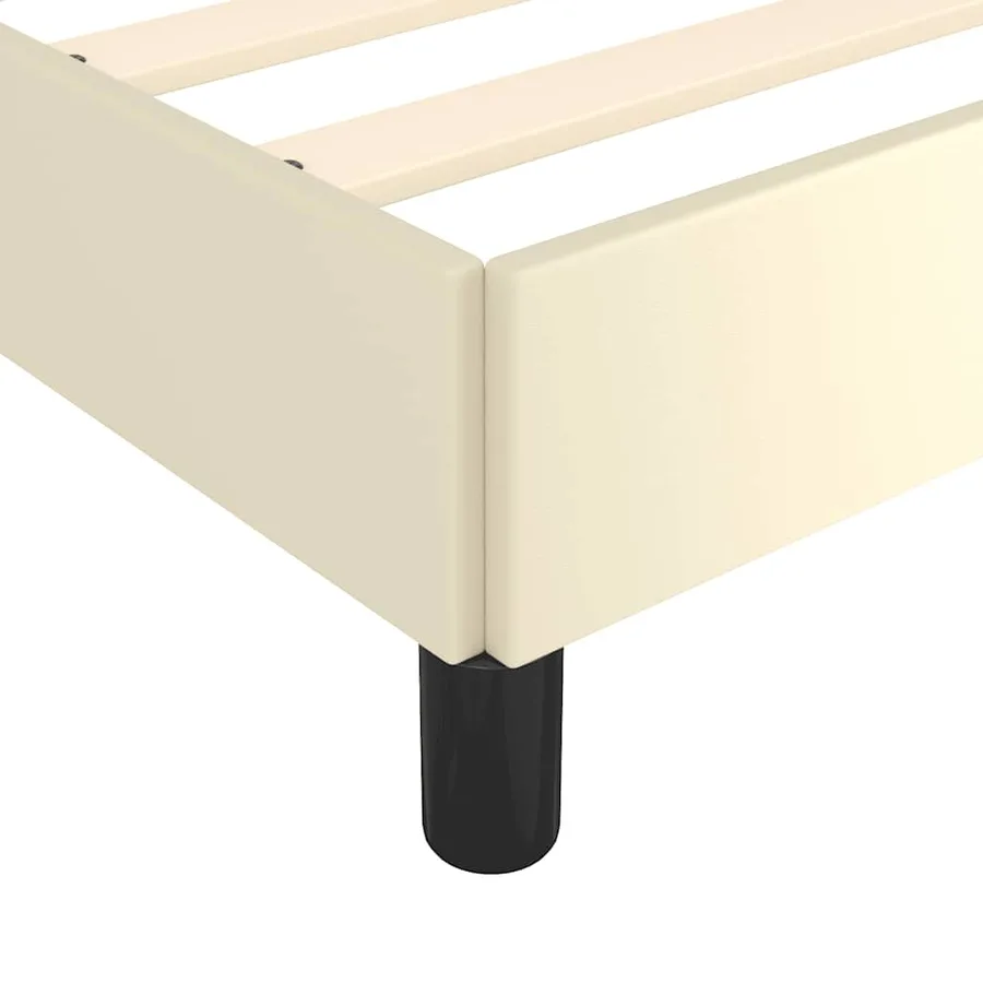 Cadre de lit avec tête de lit sans matelas crème 140x200 cm - 7